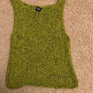 Eileen Fisher Green Loosely Woven Knit Tank Top